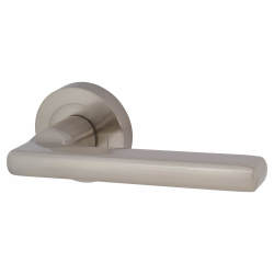 Touchpoint Satin Nickel Door Handles on Round Rose - Sophia Range