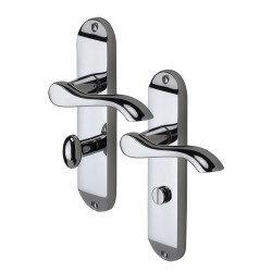 M Marcus Polished Chrome Scroll Bathroom Door Handles - Aurora Range - 183 x 42mm