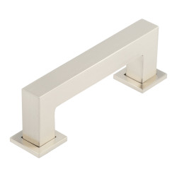 Burlington by Frelan Trafalgar 25mm Square D-Bar Cabinet Pull Handle - 96mm c/c - Satin Nickel