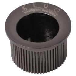 Klug Round Door Edge Finger Flush Pull - 30mm Diameter - Black Nickel