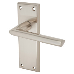 Serozzetta by Carlisle Brass Satin Nickel Latch Door Handles - Dieci Range - 150 x 50mm