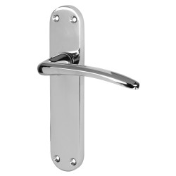 Touchpoint Polished Chrome Latch Door Handles - Salerno Range - 182 x 39mm