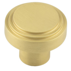 Hoxton by Frelan Cropley Stepped Round Cabinet Knob - 30mm Diameter - Satin Brass