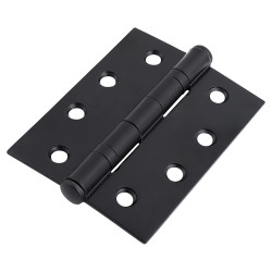 Touchpoint Twin Ball Bearing Butt Door Hinge - 100 x 75 x 2mm - Matt Black - Pair