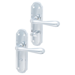 Hampstead Polished Chrome Bathroom Door Handles - Genoa Range - 168 x 45mm