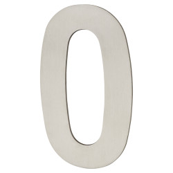 Hampstead 100mm Concealed Screw Fix Door Numeral - 0 - Satin Stainless Steel