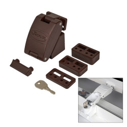 Jackloc Titan Key-Locking Folding Window Restrictor - Brown
