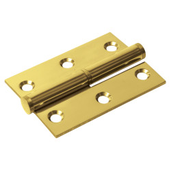 Lift-Off Butt Door Hinge - 75 x 53 x 2mm - Right Hand - PVD Brass - Pair