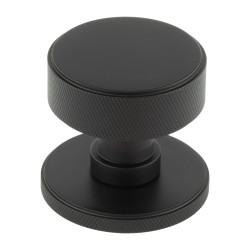 Burlington by Frelan Westbourne Knurled Mortice Door Knob - 60mm Rose Diameter - Black