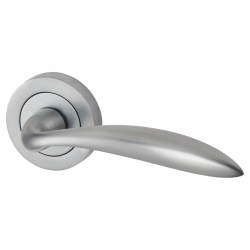 Touchpoint Satin Chrome Door Handles on Round Rose - Morgan Range