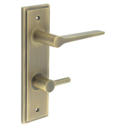 Burlington by Frelan Antique Brass Fire Rated DIN Bathroom Door Handles - Knightsbridge - Inner 3 - 200 x 55mm