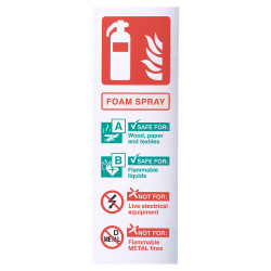 Altro Foam Extinguisher Sign - 100 x 300mm - Metallic Rigid Plastic