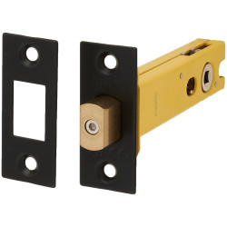Altro 5mm Tubular Bathroom Deadbolt - 103mm Case - 82mm Backset - Square - Matt Black