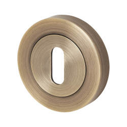 Excel Escutcheon - 52mm Diameter - Keyhole - Antique Brass