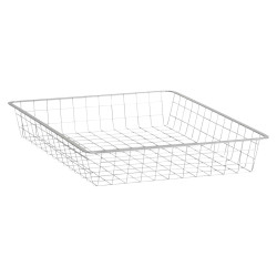 elfa Top Track System - Shallow Wire Basket - 527 x 427 x 85mm - Platinum
