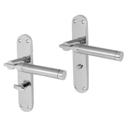 Altro Polished/Satin Chrome Bathroom Door Handles - Parma Range - 182 x 39mm