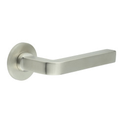 CRES by Frelan Satin Stainless Steel Unsprung Fire Rated Door Handles on Round Rose - CR-104 Range