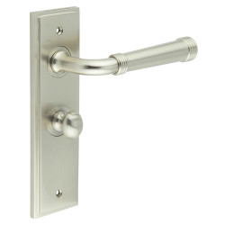 Burlington by Frelan Satin Nickel Fire Rated Bathroom Door Handles - Highgate - Inner 1 - 200 x 55mm