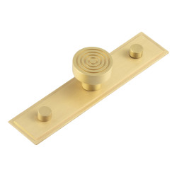 Hoxton by Frelan Murray Round Cabinet Knob on Stepped Backplate - 30mm Diameter - Satin Brass