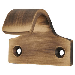 Hampstead Heavy Cast Pattern Sash Window Finger Lift - 50 x 36mm - Antique Brass