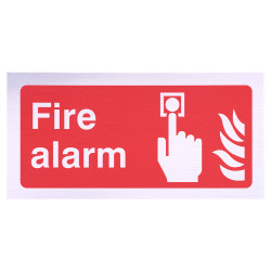 Altro Fire Alarm Symbol Sign - 200 x 100mm - Metallic Rigid Plastic