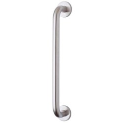 Touchpoint 19mm D-Bar Door Pull Handle on Rose - Screw Fix - 225mm Centres - Satin Stainless Steel