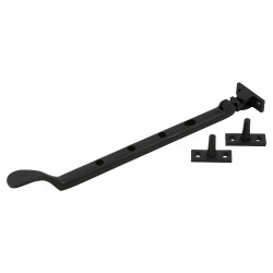 Carlisle Brass Victorian Casement Window Stay - 10"/264mm Length - Matt Black
