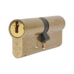 ERA 1 Star 6 Pin Kitemarked 85mm Euro Double Cylinder - 40 + 45mm - Polished Brass - Keyed to Differ