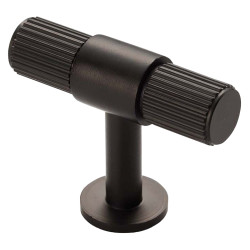 Carlisle Brass Lines 13mm T-Bar Cabinet Knob - 50 x 40mm - Matt Black