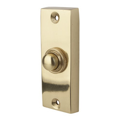 Altro Plain Edge Period Bell Push - 80 x 30mm - Polished Brass
