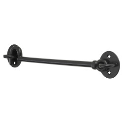 Altro Cabin Hook & Eye - 300mm Length - Antique Black Iron
