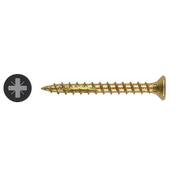 Ulti-Mate II Stick Fit PoziSquare Countersunk Wood Screws - 3.5 x 30mm - Yellow Zinc - Pack of 200