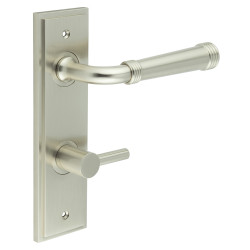 Burlington by Frelan Satin Nickel Fire Rated DIN Bathroom Door Handles - Highgate - Inner 3 - 200 x 55mm
