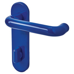 Hoppe AR600/25 Cobalt Blue Nylon Steel Core Safety Bathroom Door Handles - 78mm c/c - Paris Range