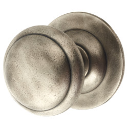 Olde Forge Round Centre Door Knob - 85mm Rose Diameter - Antique Pewter