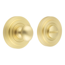 Burlington by Frelan Inner 1 Turn & Release with Stepped Rose - 47mm Diameter - Satin Brass