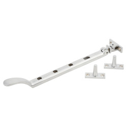 Hampstead Victorian Casement Window Stay - 10"/250mm Length - Soft Satin Chrome