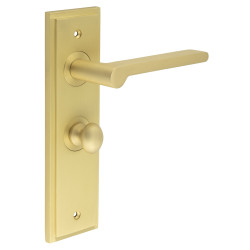 Burlington by Frelan Satin Brass Fire Rated Bathroom Door Handles - Fitzrovia - Inner 1 - 200 x 55mm