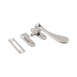 Altro Cast Victorian Mortice & Hook Plate Casement Window Fastener - Reversible - Polished Chrome