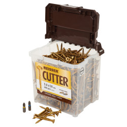 Reisser Cutter Pozi Countersunk Wood Screws Tub - 5.0 x 50mm - Yellow Zinc - Pack of 600