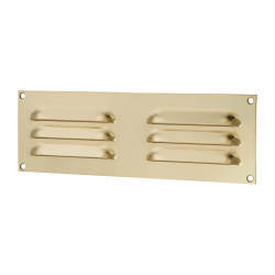 Hampstead Hooded Louvre Vent - 229 x 76mm - 2470mm² Free Air Flow - Polished Brass