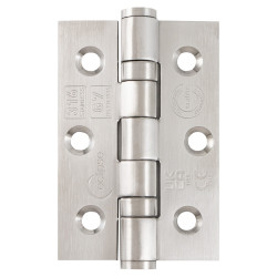 Eclipse Ball Bearing Marine Grade Butt Fire Door Hinge - 76 x 51 x 2mm - Satin Stainless - Pair