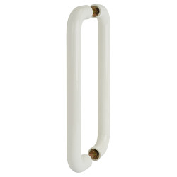 Hoppe AR602/600 Nylon D-Bar Door Pull Handle - Back to Back - 600mm c/c - Diamond White