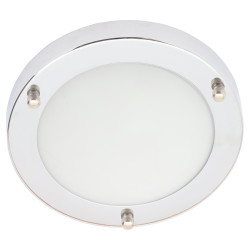Forum Spa Delphi 12W Small Flush LED Bathroom Ceiling Light - IP44 - 4000K - Polished Chrome