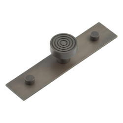 Hoxton by Frelan Murray Round Cabinet Knob on Plain Backplate - 30mm Diameter - Dark Bronze