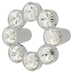 Venice Circular Crystal Cabinet Knob - 50mm Diameter - Polished Chrome