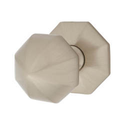 Heritage Brass by M Marcus Octagonal Centre Door Knob - 66mm Rose Diameter - Satin Nickel