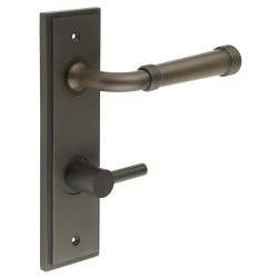 Burlington by Frelan Dark Bronze Fire Rated DIN Bathroom Door Handles - Highgate - Inner 3 - 200 x 55mm