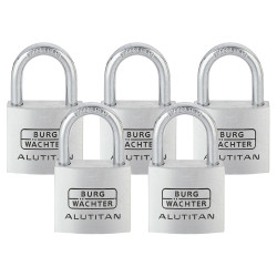 Burg Wachter Alutitan Padlock - 50mm Body - 28 x 29.5mm Shackle - Keyed Alike - Pack of 5