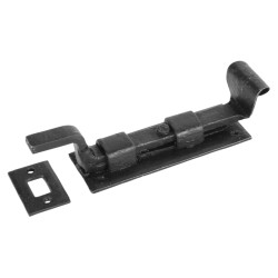 Olde Forge Necked Barrel Bolt - 190 x 50mm - Antique Black Iron